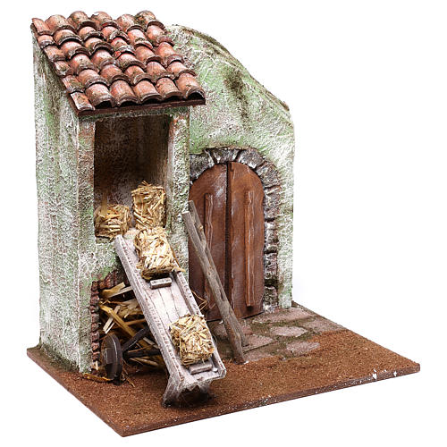 Fienile 25x25x20 cm per presepe di 12 cm  2
