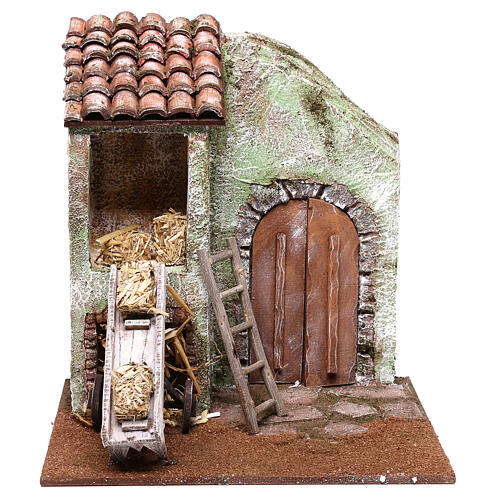 Miniature barn 25x25x20 cm for 12 cm nativity scene 1