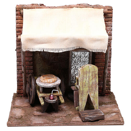 Miniature barber shop 20x20x15 cm, for 10 cm nativity 1