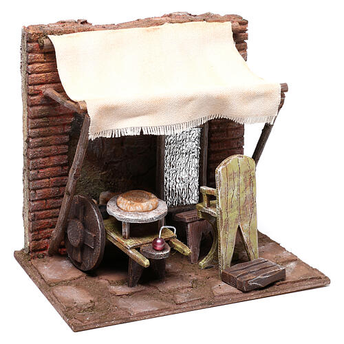 Miniature barber shop 20x20x15 cm, for 10 cm nativity 2