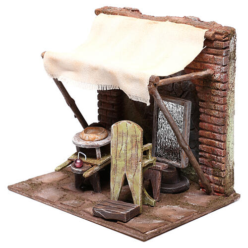 Miniature barber shop 20x20x15 cm, for 10 cm nativity 3