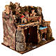 Borgo illuminato su montagna con grotta e fienile presepe 9 cm s3