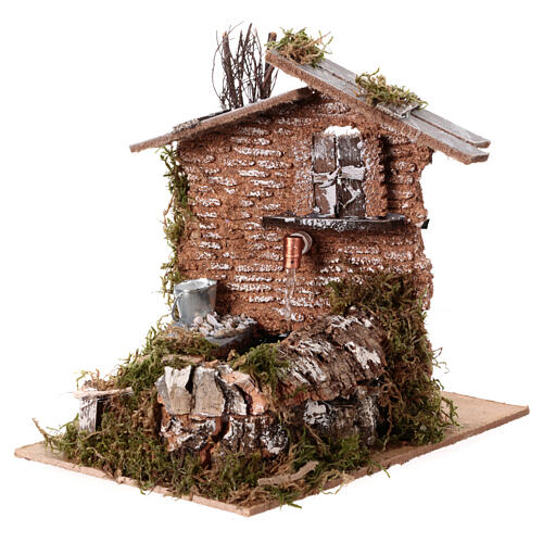 Mini fountain with brick wall and bucket, for 11 cm nativity 2