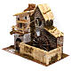 Miniature house with working mill and donkey, for 9 cm nativity s2