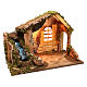 Wooden hut with working side waterfall Nativity scene 14 cm s3