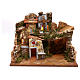 Landscape with houses and working windmill Nativity Scene 9 cm s1