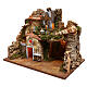 Rustic nativity village with house and working wind mill, 9 cm s2