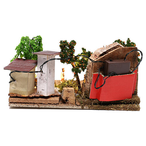 Nativity village with Holy Family 10x25x20 cm, 3-4 cm statues 4