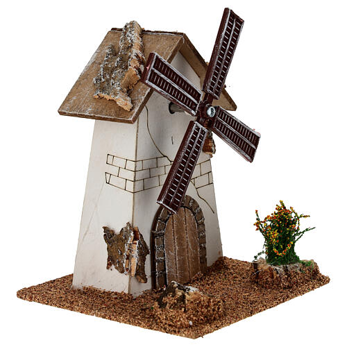 Mulino a vento 20x15x10 cm ambientazione presepe 4-6 cm 3