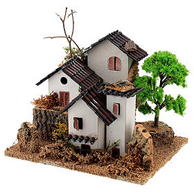 Piccolo borgo 15x20x15 cm ambientazione presepe 3-4 cm