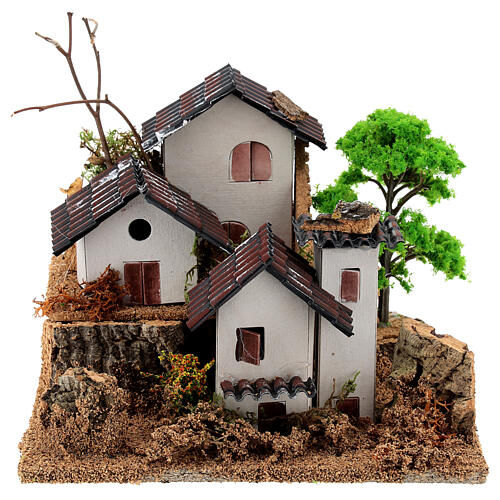 Mała wioska 15x20x15 cm, otoczenie do szopki 3-4 cm 1