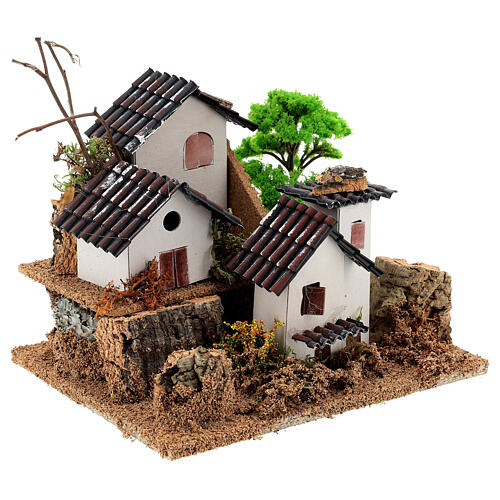 Mała wioska 15x20x15 cm, otoczenie do szopki 3-4 cm 3