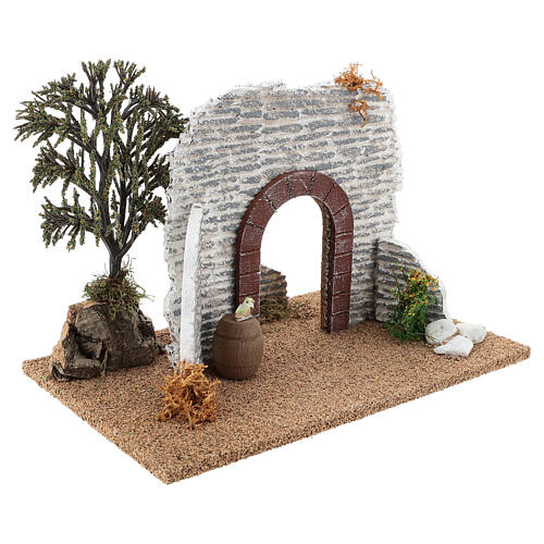 Miniature arch with wall 15x25x15 cm, 8-10 cm nativity 4