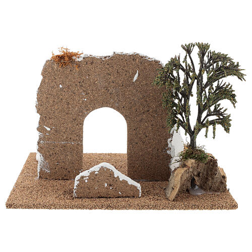 Miniature arch with wall 15x25x15 cm, 8-10 cm nativity 5