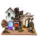 House with lighted farm 25x35x30 cm, 8 cm nativity (low volt.) s1