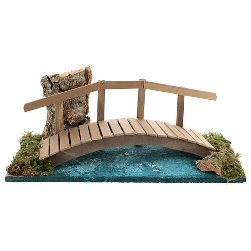 Miniature bridge with railing 10x25x10 cm, for 6-8 cm nativity 1