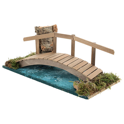 Miniature bridge with railing 10x25x10 cm, for 6-8 cm nativity 3