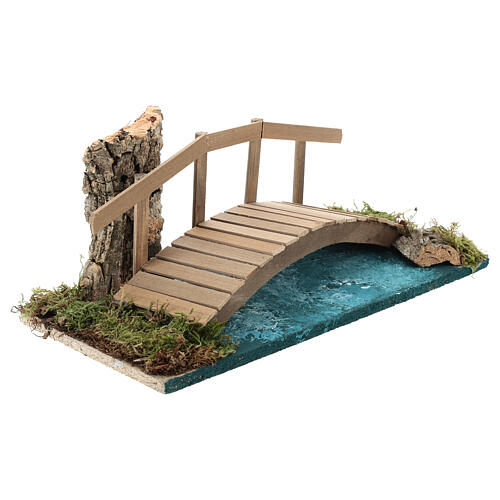 Miniature bridge with railing 10x25x10 cm, for 6-8 cm nativity 4