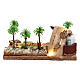 Lighted Nativity scene with grotto and palms 10x25x20 cm, 4 cm nativity s5