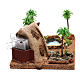 Lighted Nativity scene with grotto and palms 10x25x20 cm, 4 cm nativity s6