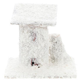 Häuschen vier Stück schneebedeckt für Krippe, 10x10x10 cm