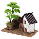 House with brick wall tree 15x15x10 cm, 3-4 cm nativity s3