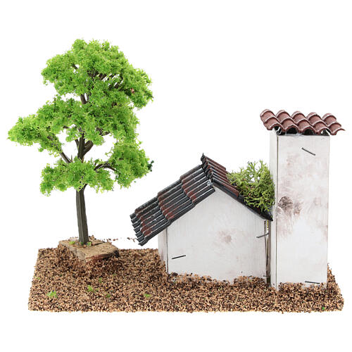 Miniature house with tower 10x15x10 cm, for 3-4 cm nativity 5