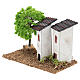 Casita con 2 torres y arbolito 10x15x10 cm belén 3-4 cm s3