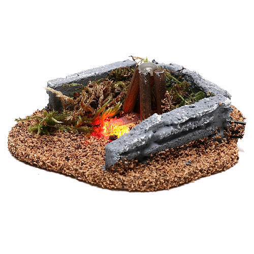 Feuer mit Mauer für Krippe, 5x10x10 cm 2