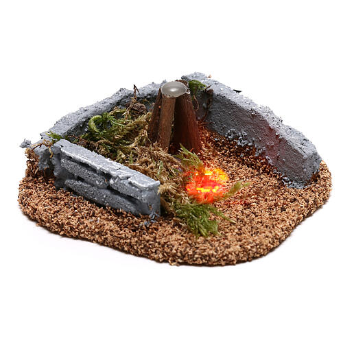 Feuer mit Mauer für Krippe, 5x10x10 cm 3