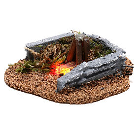 Mini campfire LED 5x10x10 cm, 8-10 cm nativity