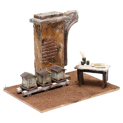 Beekeeper setting with beehives, 12 cm nativity scene 3
