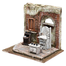 Schuhputz-Szene und Werkzeuge 20x25x20 cm Krippe 12 cm