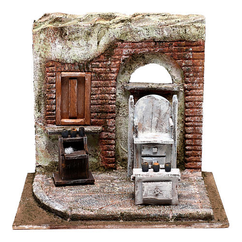 Ambientazione lustrascarpe e attrezzi 20x25x20 cm presepe 12 cm 1