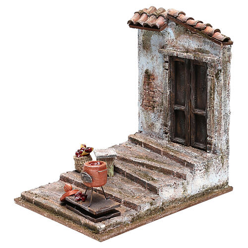Otoczenie sprzedawcy kasztanów 25 x 20 x 20 cm - otoczenie do szopek 12 cm 2