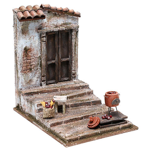 Otoczenie sprzedawcy kasztanów 25 x 20 x 20 cm - otoczenie do szopek 12 cm 3