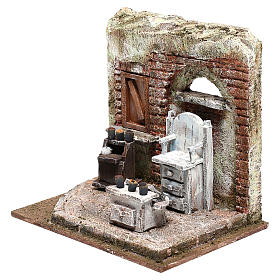 Ambientazione per lustrascarpe 20x20x15 cm presepi 10 cm
