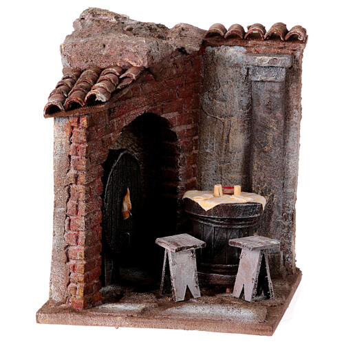 Wirtshausszene, Krippenszenerie, für 12 cm Krippe, 20x20x20 cm 3