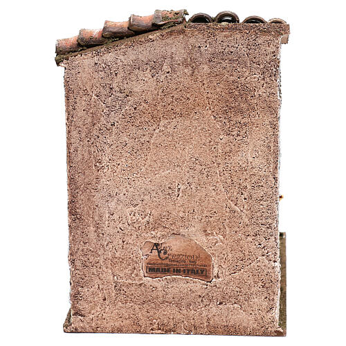 Szene mit Treppenhaus und Kastanientopf für Krippen 10 cm 4