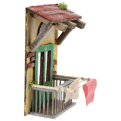 Miniature balcony with canopy, for 12 cm Neapolitan nativity 3