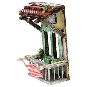 Balcão com telhado para presépio napolitano com figuras de 6-8 cm de altura média