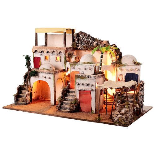 Village en style arabe avec rideau pour crèche napolitaine de 10-12 cm 3