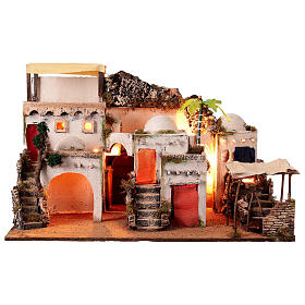 Borgo in stile arabo con tenda per presepe napoletano di 10-12 cm