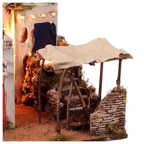 Borgo in stile arabo con tenda per presepe napoletano di 10-12 cm 4