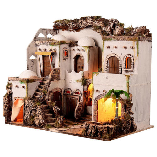 Borgo in stile arabo con oasi per presepe napoletano di 10 cm 3