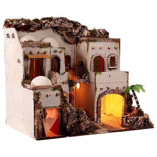 Borgo in stile arabo con oasi per presepe napoletano di 10 cm 5