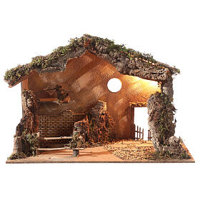 Stable for 12-16 cm Neapolitan Nativity scene 55x70x40 cm