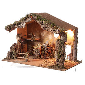 Stable for 12-16 cm Neapolitan Nativity scene 55x70x40 cm