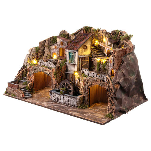 Borgo stile rustico per presepe napoletano di 12-16 cm 5