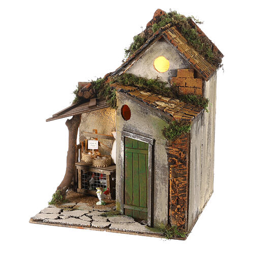 Miniature farmhouse 1700s style with chicken coop, for 10 cm Neapolitan nativity 2